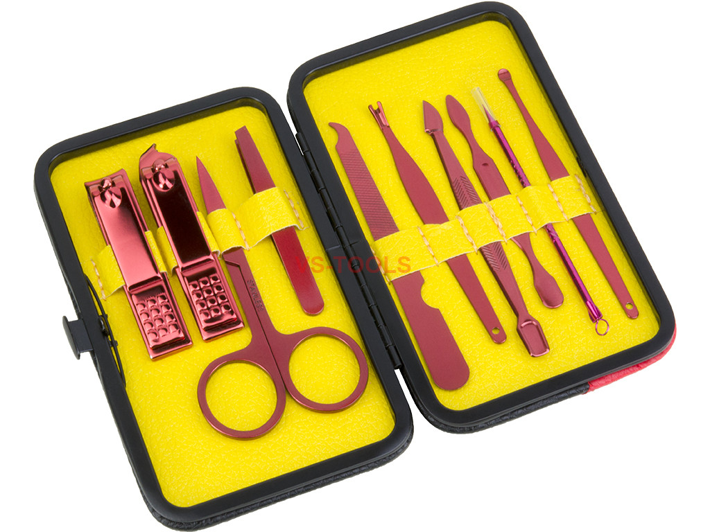 10Pcs Grooming Manicure Kit Nail Clippers Tools Travel Storage
